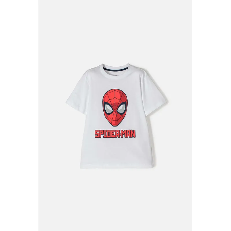 MARVEL - Camiseta de Spider-man manga corta blanca para niño