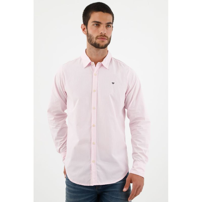 TENNIS - Camisa con diseño a rayas rosada para hombre