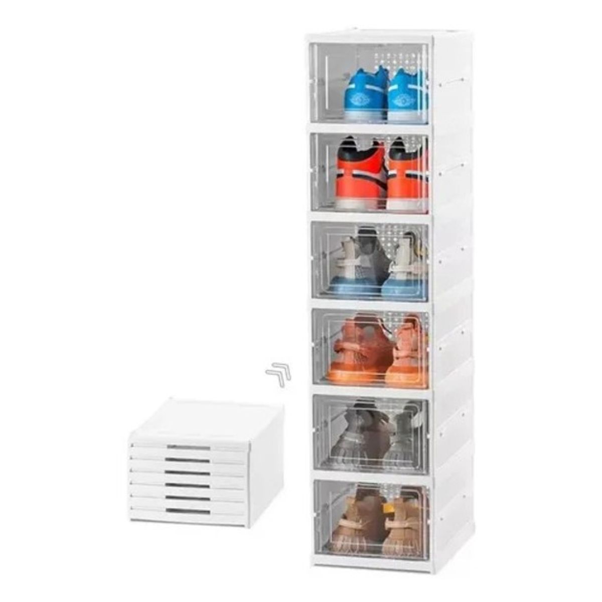 SHEN HUANG - Organizador Plegable Para Zapatos Armario De 6 Niveles Blanco