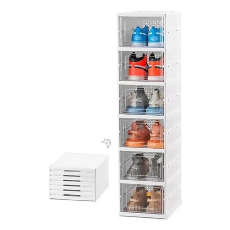 SHEN HUANG - Organizador Plegable Para Zapatos Armario De 6 Niveles Blanco