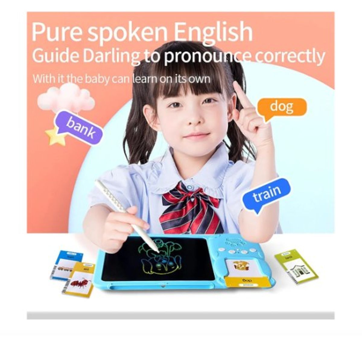 GENERICO - Lector De Palabras Interactivo Con Tablero Led Magico 2 En 1