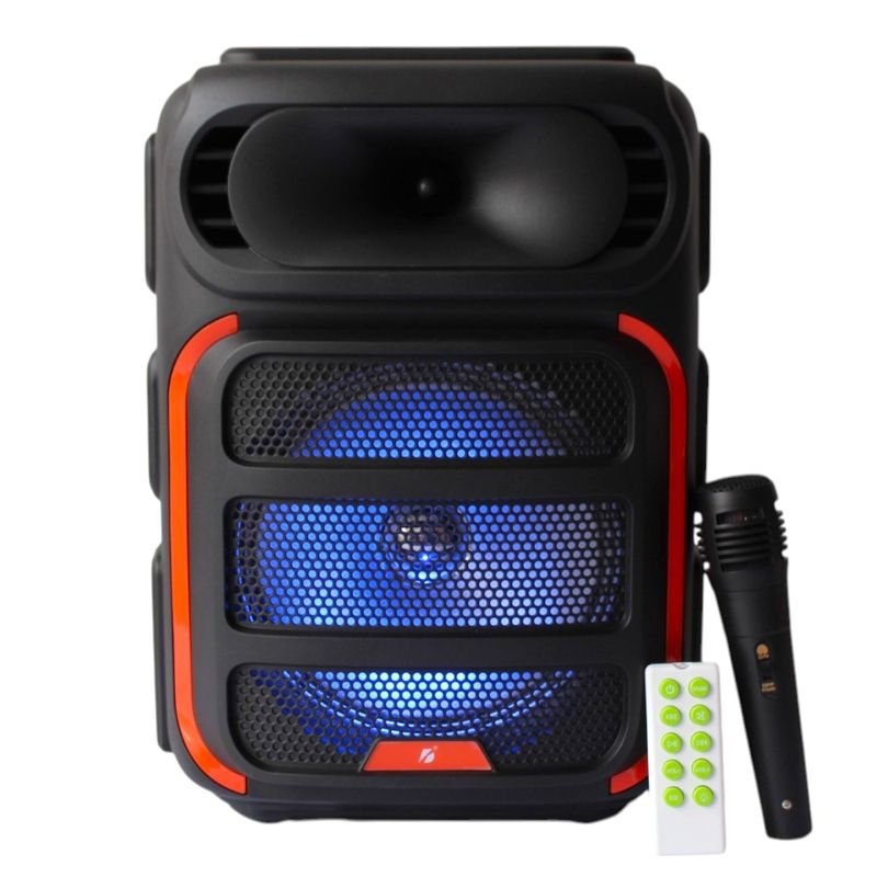 GENERICO - Parlante Portatil Con Microfono Luz Led Y Sonido Potente