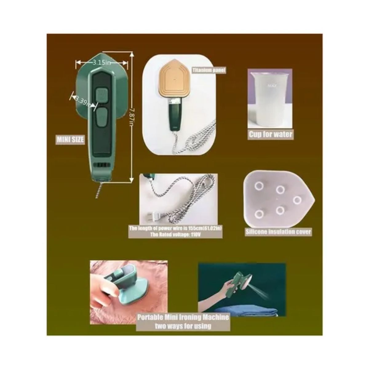 GENERICO - Mini Plancha a Vapor de Mano Electrica Portátil para Viajes