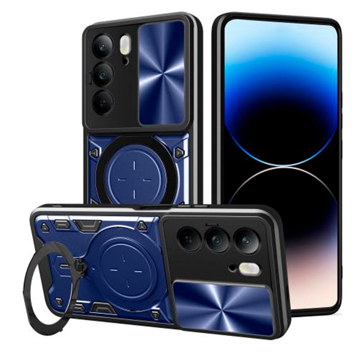 GENERICO - Estuche Proteccion Camara Con Soporte Tecno Camon 40 Pro Azul