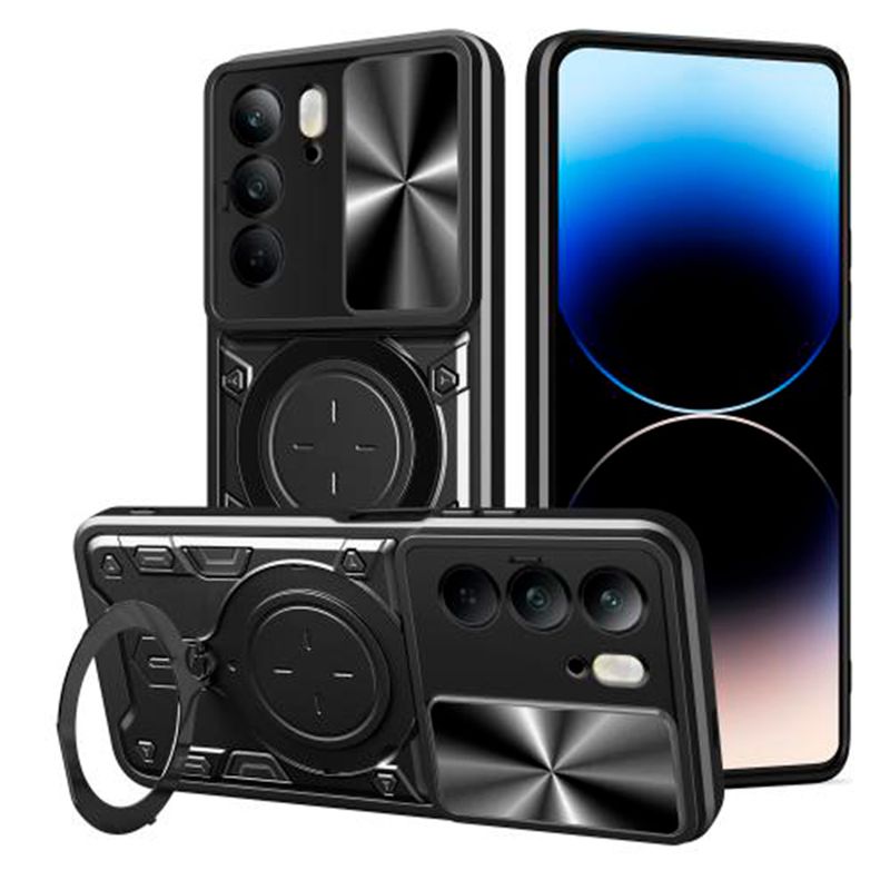 GENERICO - Estuche Proteccion Camara Con Soporte Tecno Camon 40 Pro negro