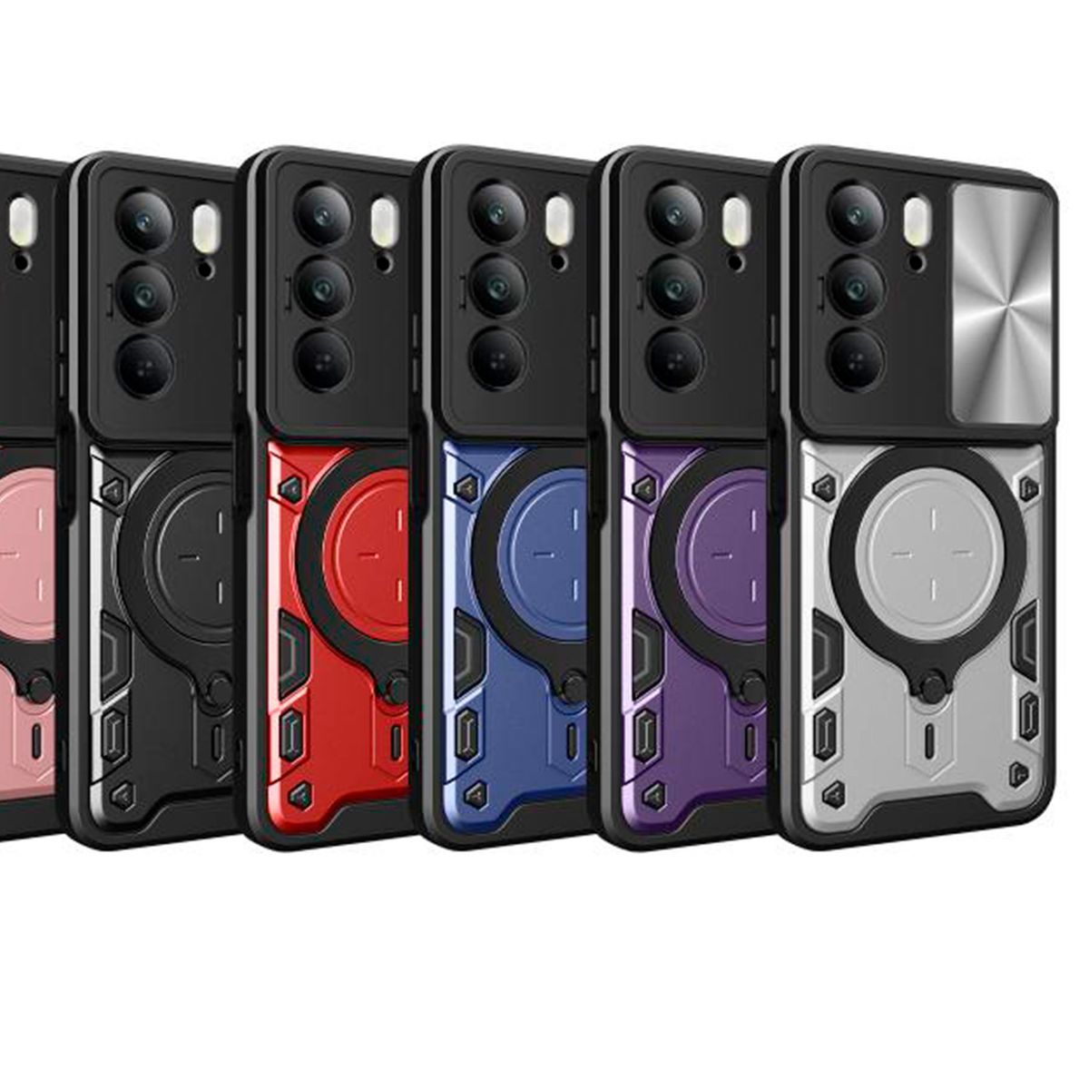 GENERICO - Estuche Proteccion Camara Con Soporte Tecno Camon 40 Pro Rojo