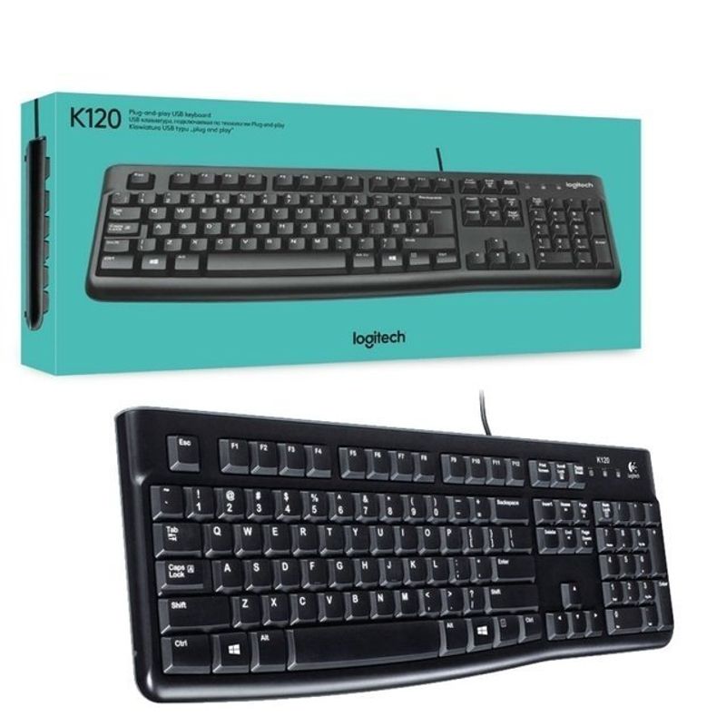 LOGITECH - Teclado Usb Logitech K120  Diseño Resistente Y Silencioso