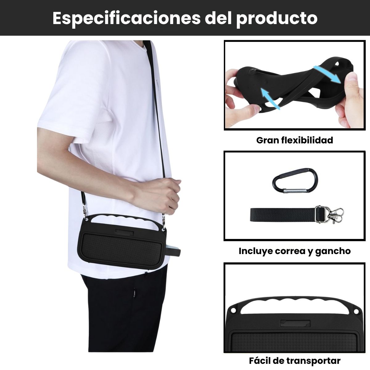 GENERICO - Silicona para Bose Flex 2 Gen Y Correa Para Colgar