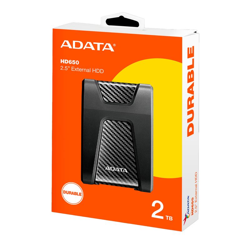 ADATA - Disco Duro Externo 2tb Antigolpes Adata Hd650 Usb Negro