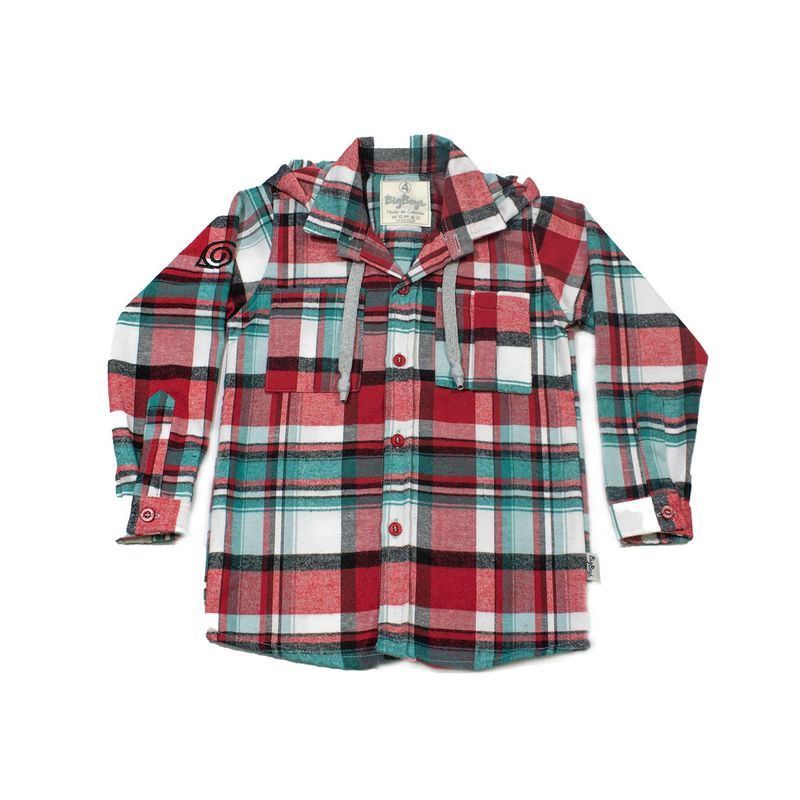 BIGBOYS - Camisa Leñador Roja Combinada Niño