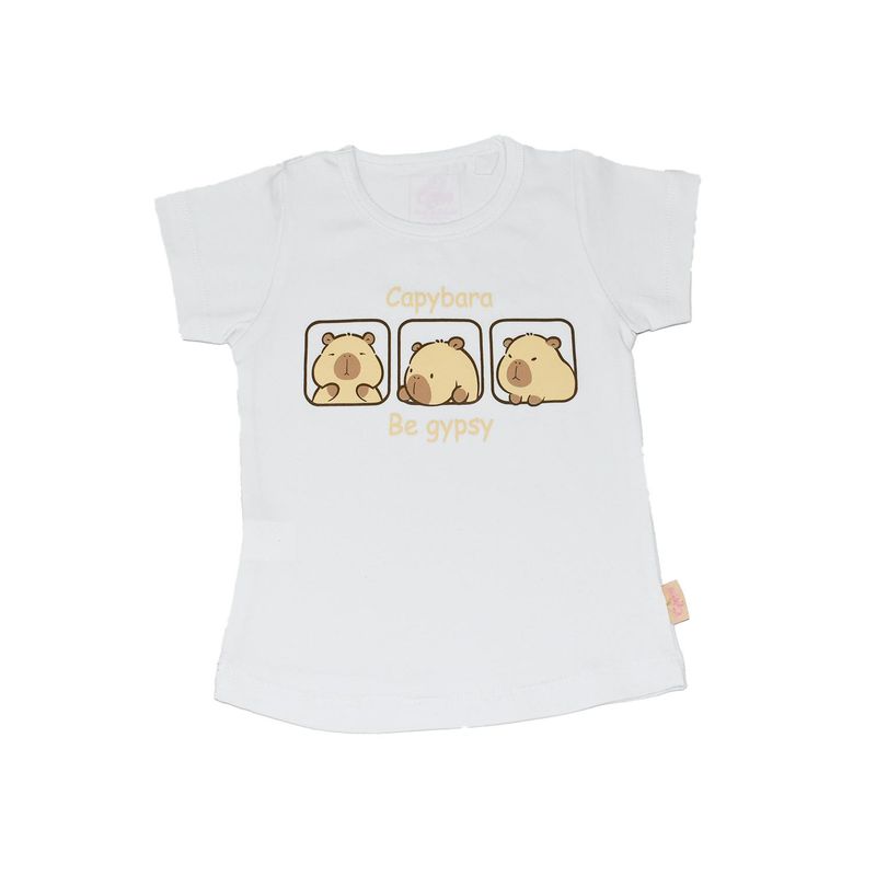 BIGBOYS - Camiseta Capybara Blanca Niña