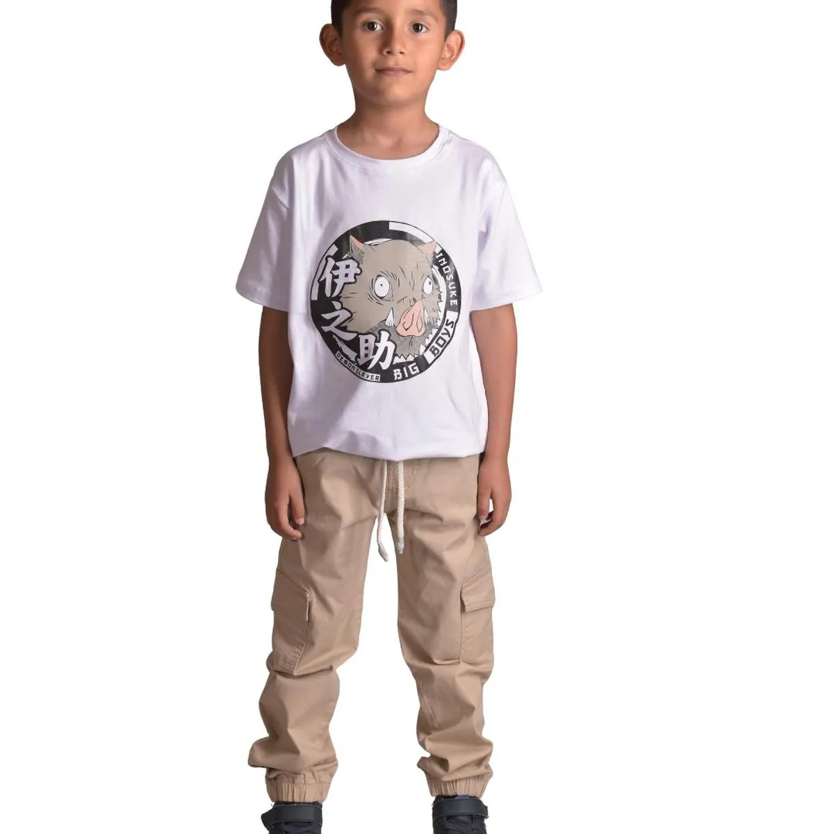 BIGBOYS - Pantalon Drill Jogger Cargo Beige Niño