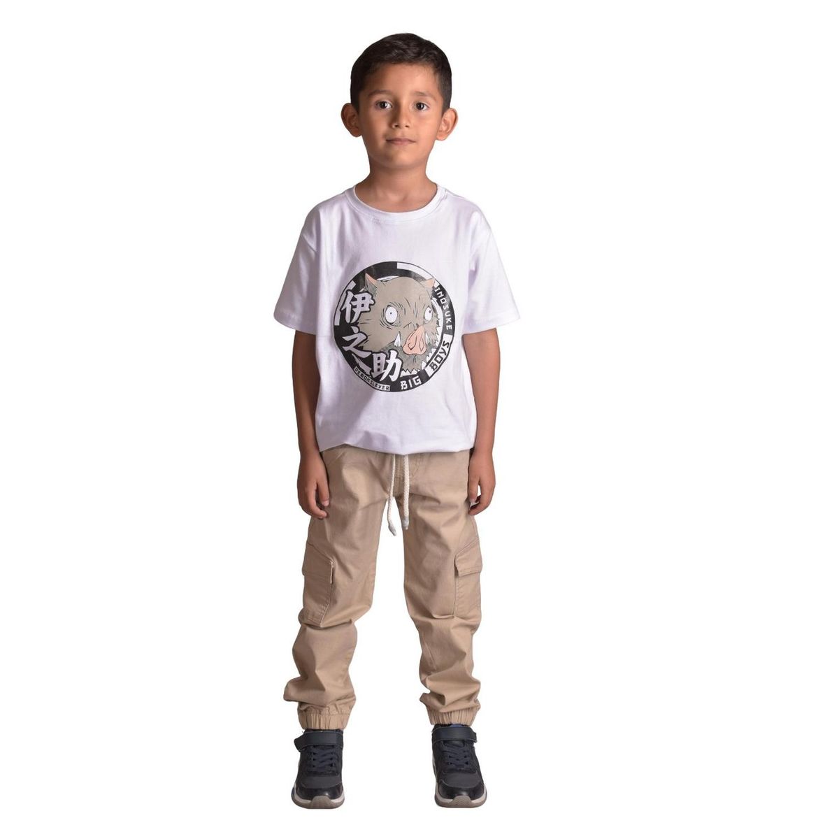 BIGBOYS - Pantalon Drill Jogger Cargo Beige Niño