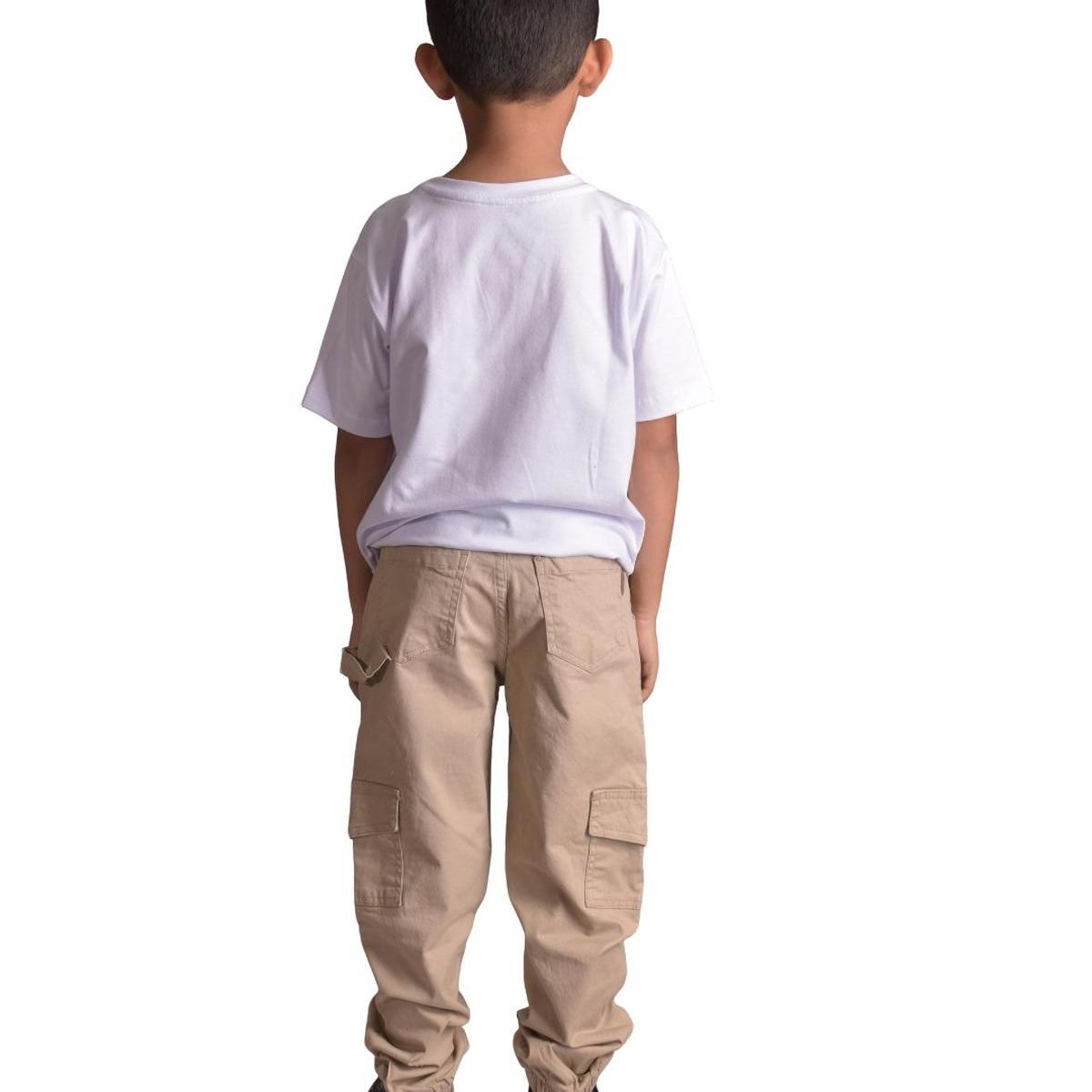 BIGBOYS - Pantalon Drill Jogger Cargo Beige Niño