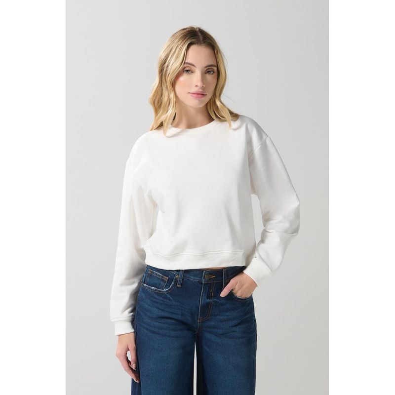 KOAJ - KOAJ Buzo cuello redondo unicolor con tejidos en rib MUJER
