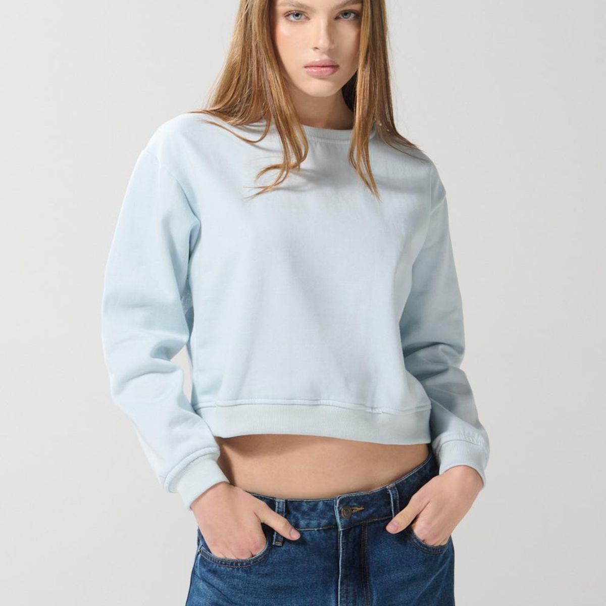 KOAJ - KOAJ Buzo cuello redondo con hombro rodado unicolor Mujer