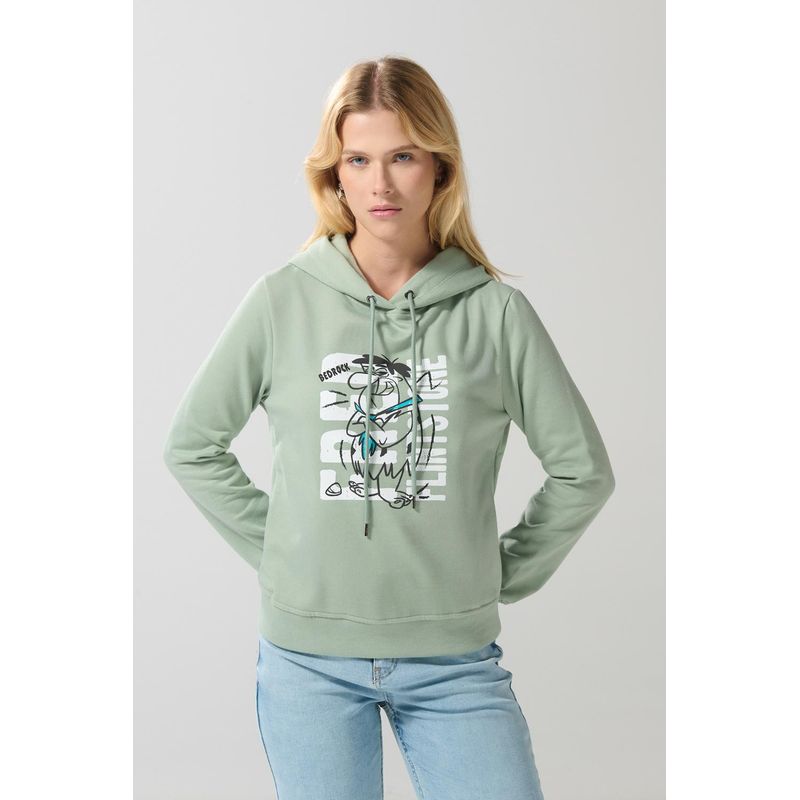 KOAJ - KOAJ Buzo verde claro con capota y arte de Los Picapiedra MUJER