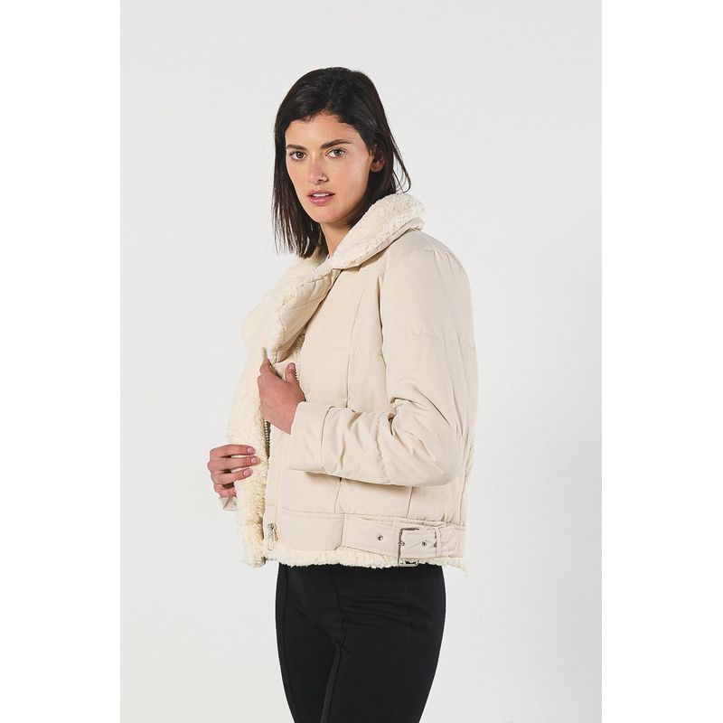 KOAJ - KOAJ Chaqueta biker con acabado interno en efecto sherpa unico MUJER
