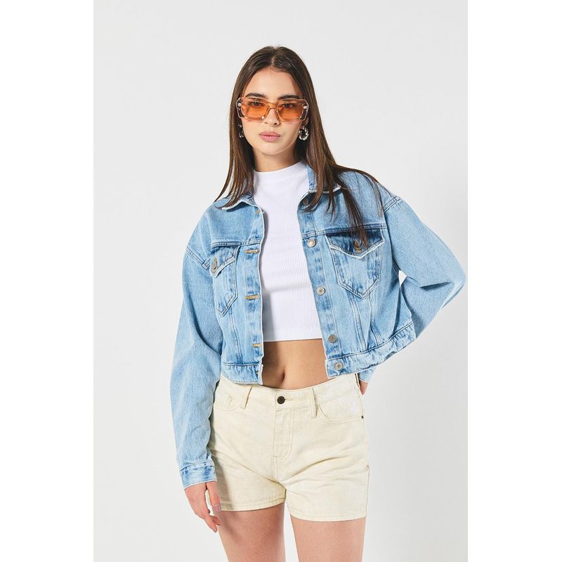 KOAJ - KOAJ CHAQUETA JEAN CROPPED MUJER