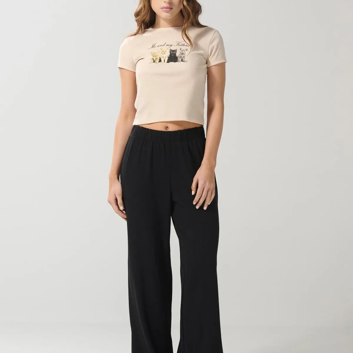 KOAJ - KOAJ Camiseta ajustada unicolor manga corta estampada Mujer