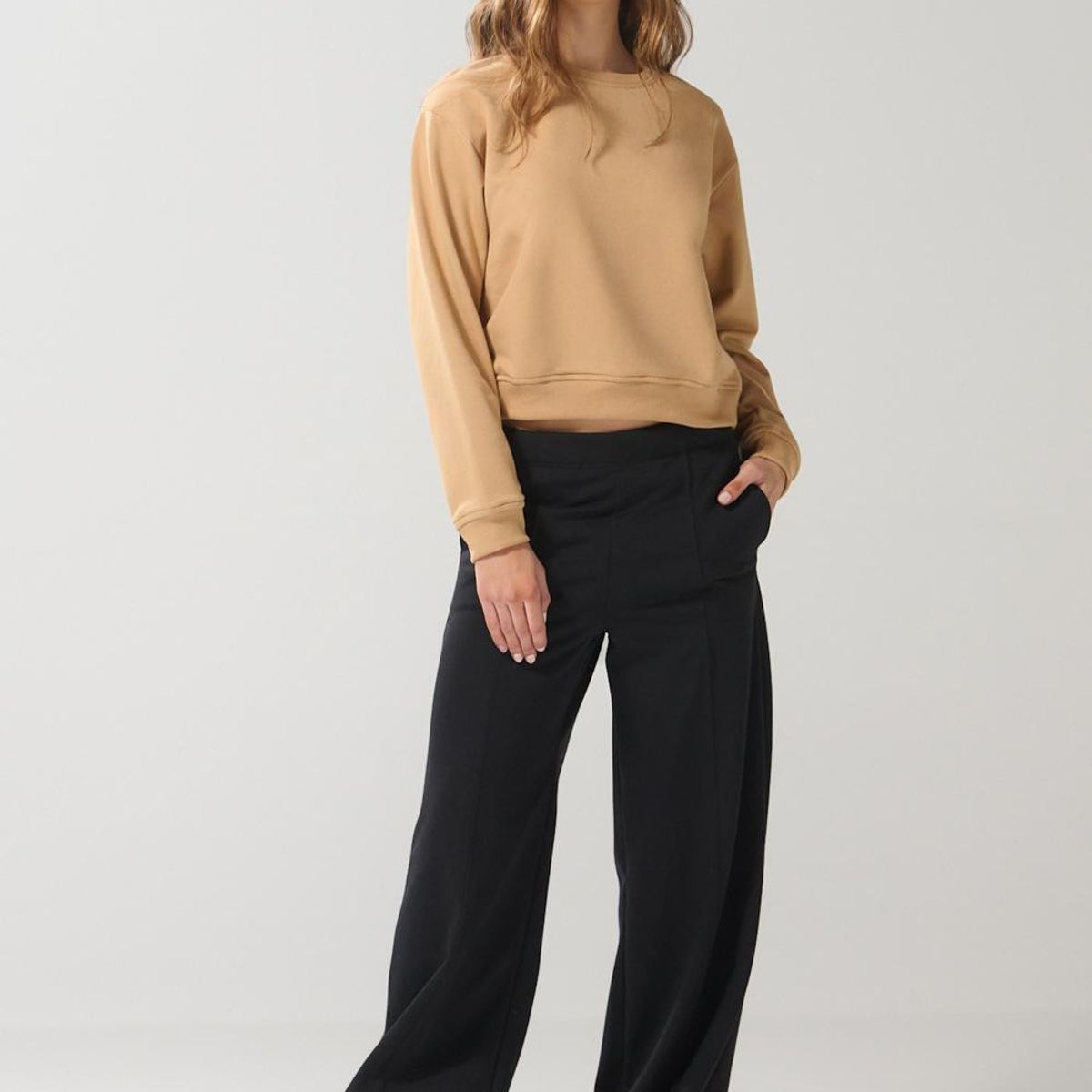 KOAJ - KOAJ Buzo cuello redondo unicolor con tejidos en rib Mujer