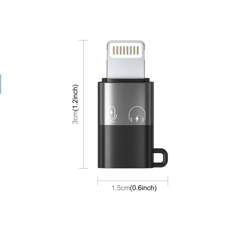 GENERICO - Adaptador Tipo C Para iPhone iPad Certificado Color Negro