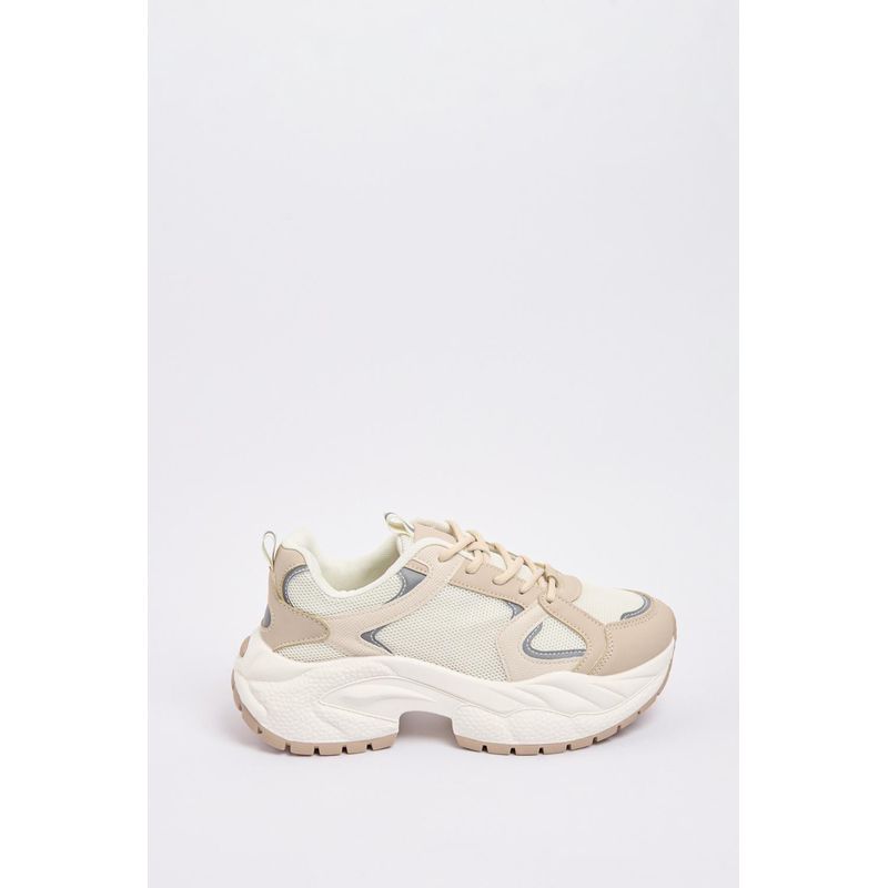 KOAJ - KOAJ Tenis de plataforma unicolores con cortes y cordones MUJER