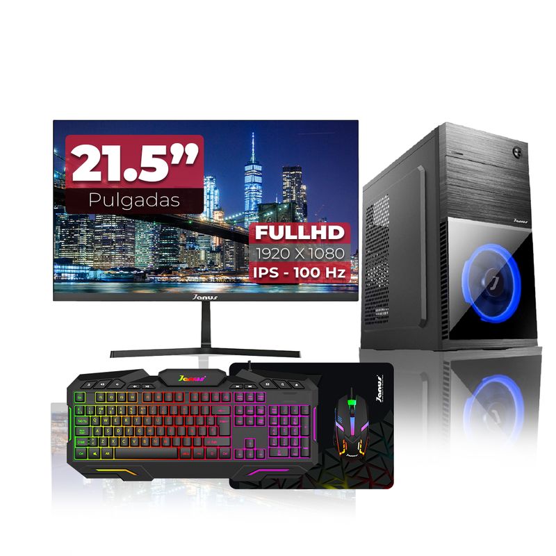JANUS - Computador AMD Ryzen 5 4655G RAM 8GB SSD 1TB Monitor 22 Pulgadas 100Hz