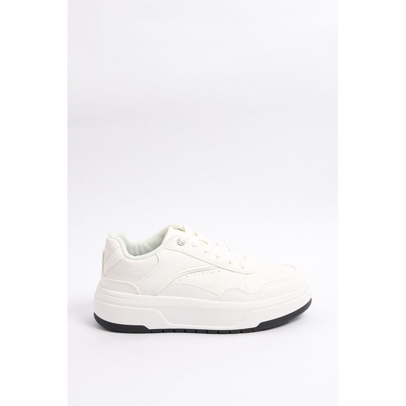 KOAJ - KOAJ Tenis casuales blancos con texturas y suelas planas MUJER