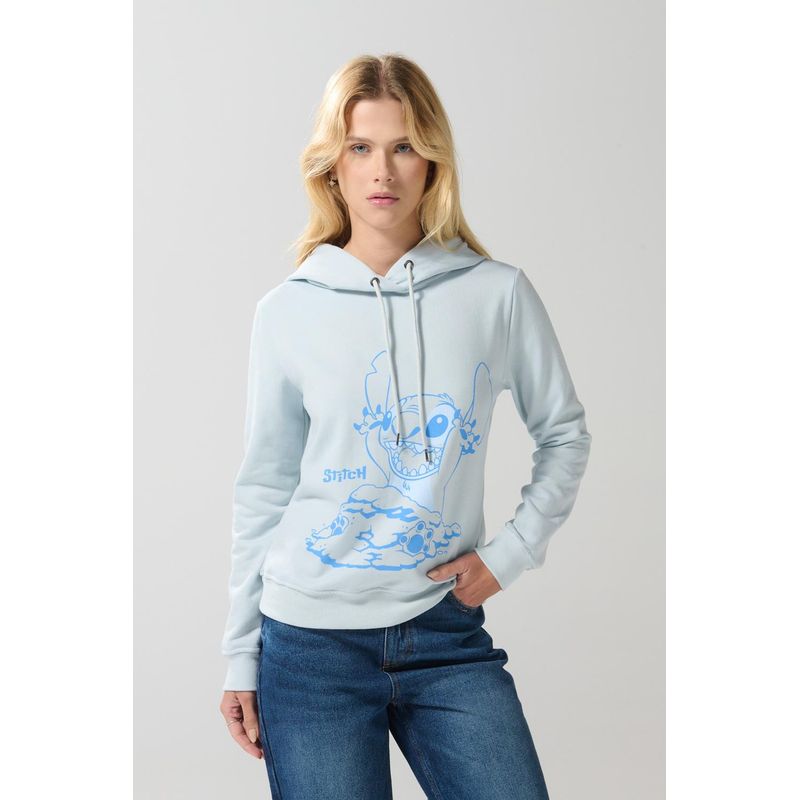 KOAJ - KOAJ Buzo con capota azul claro y diseño de Lilo & Stitch MUJER