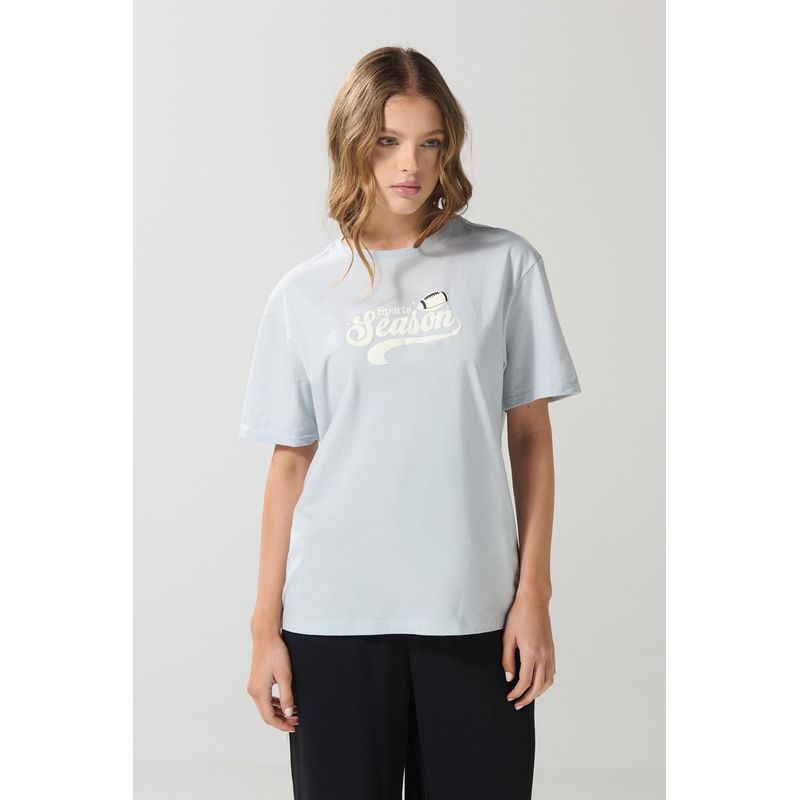 KOAJ - KOAJ Camiseta para mujer manga corta, unicolor, hombro rodado, MUJER