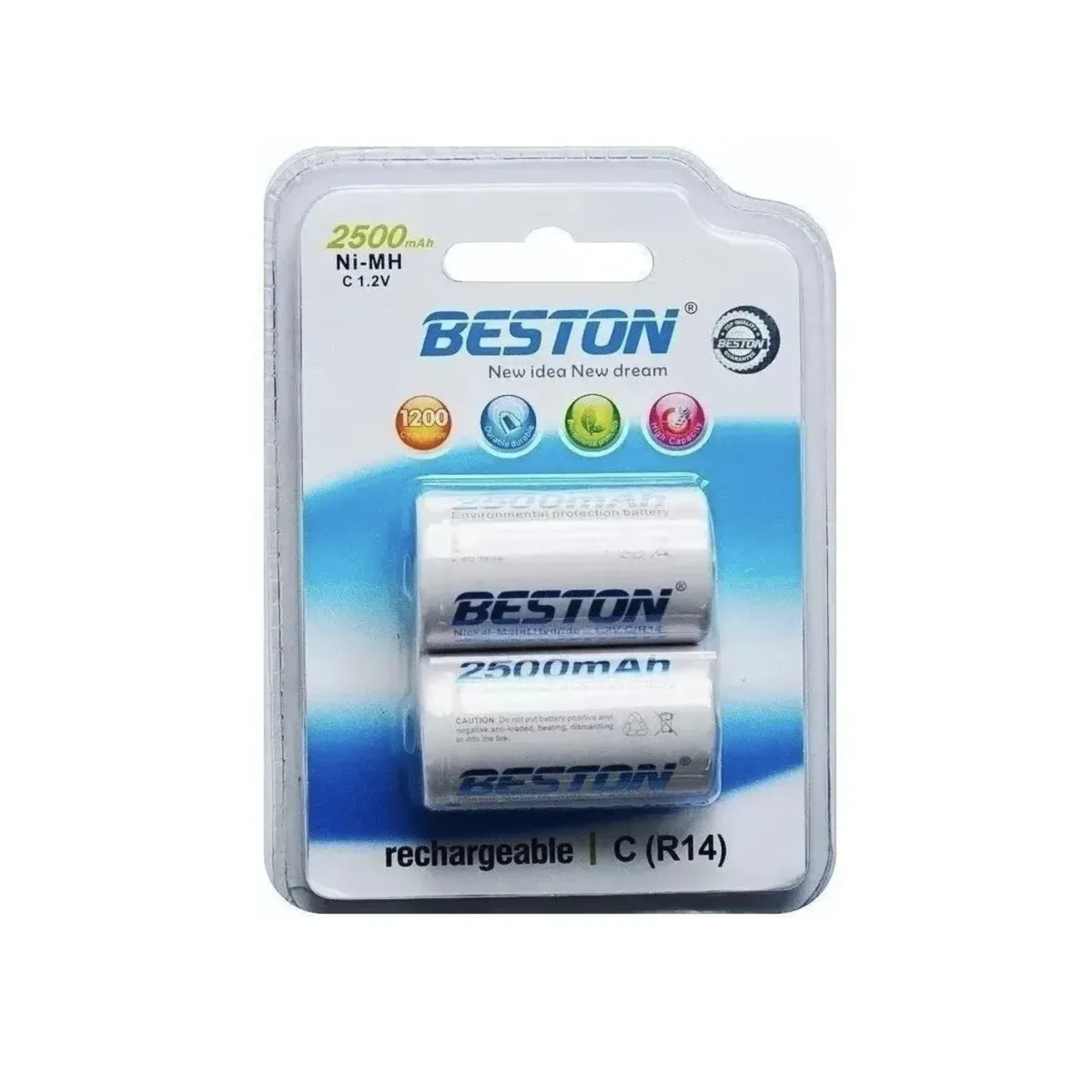 BESTON - Bateria Recargable Beston Tipo C R14