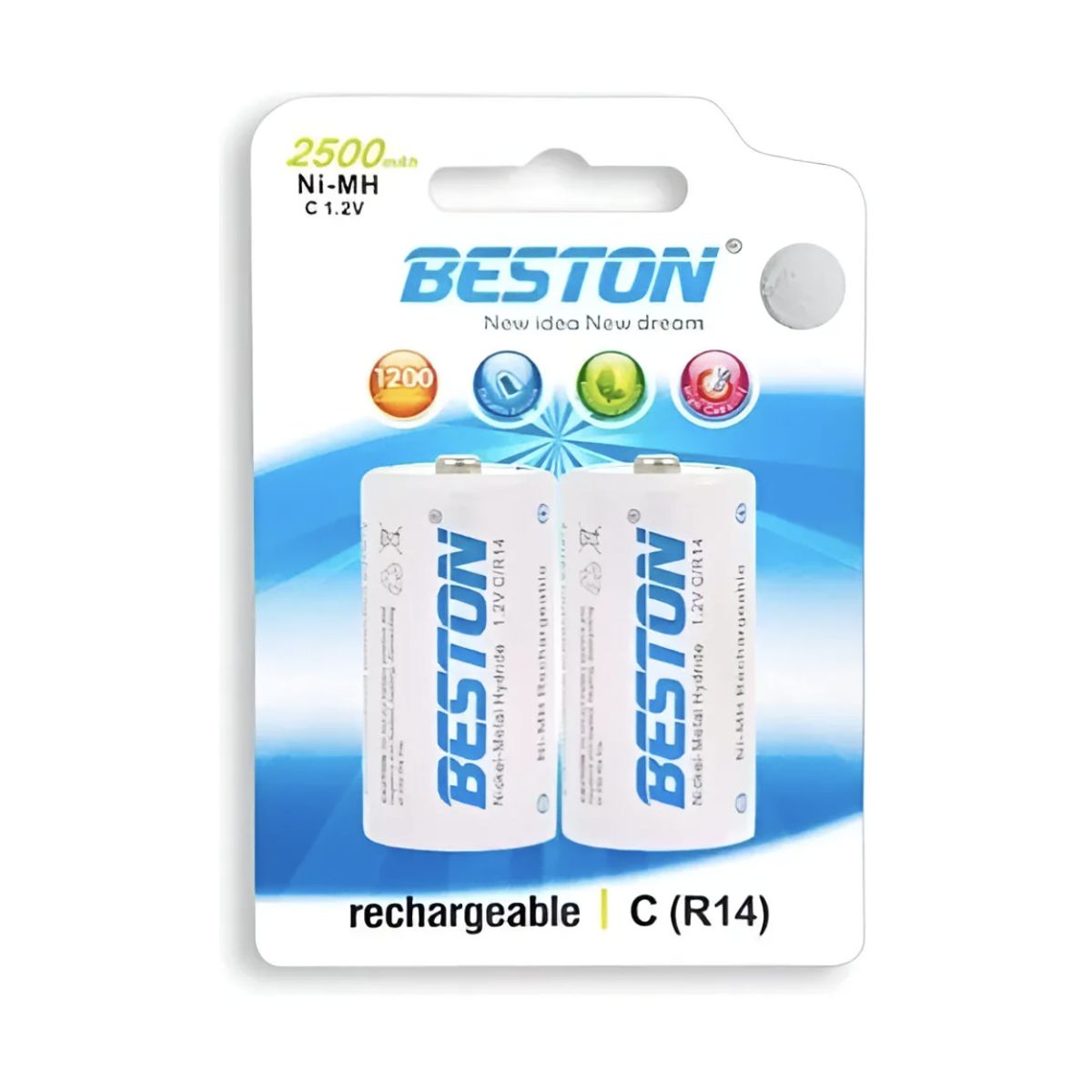 BESTON - Bateria Recargable Beston Tipo C R14
