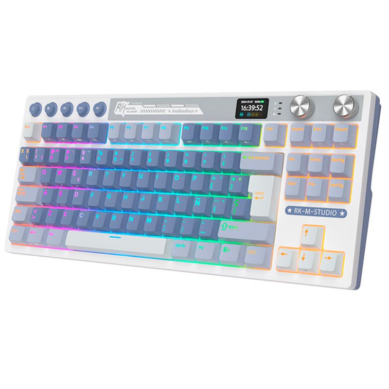 - Teclado Gamer Mecánico Inalámbrico Royal Kludge RKM87 RGB 75% Ocean Blue Español