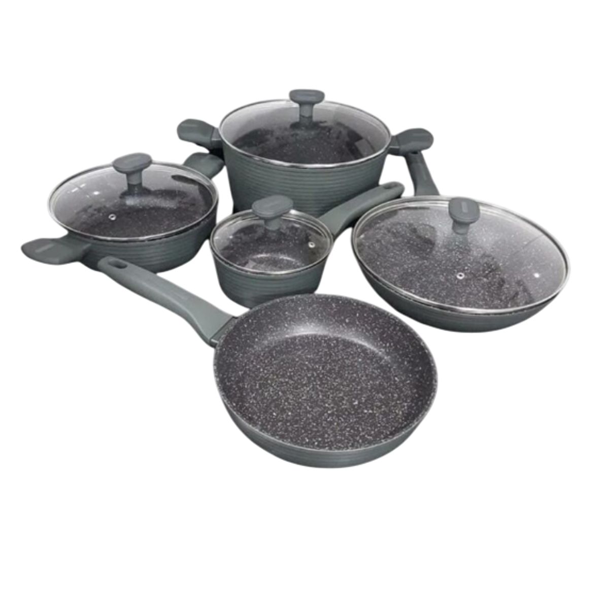 GENERICO - Juego Ollas Schaffhausen 9 Piezas Osaka Bateria En Marmol