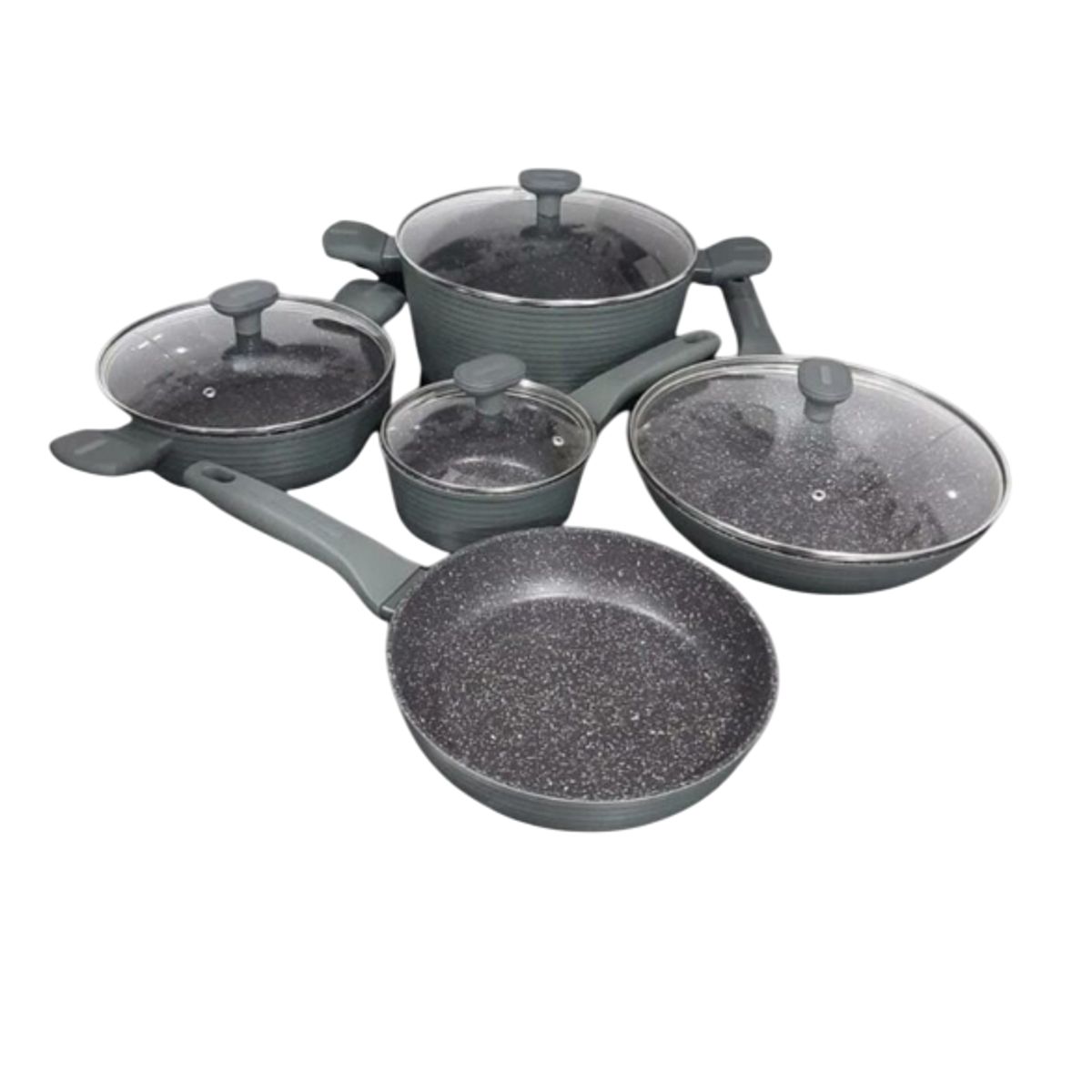 GENERICO - Juego Ollas Schaffhausen 9 Piezas Osaka Bateria En Marmol