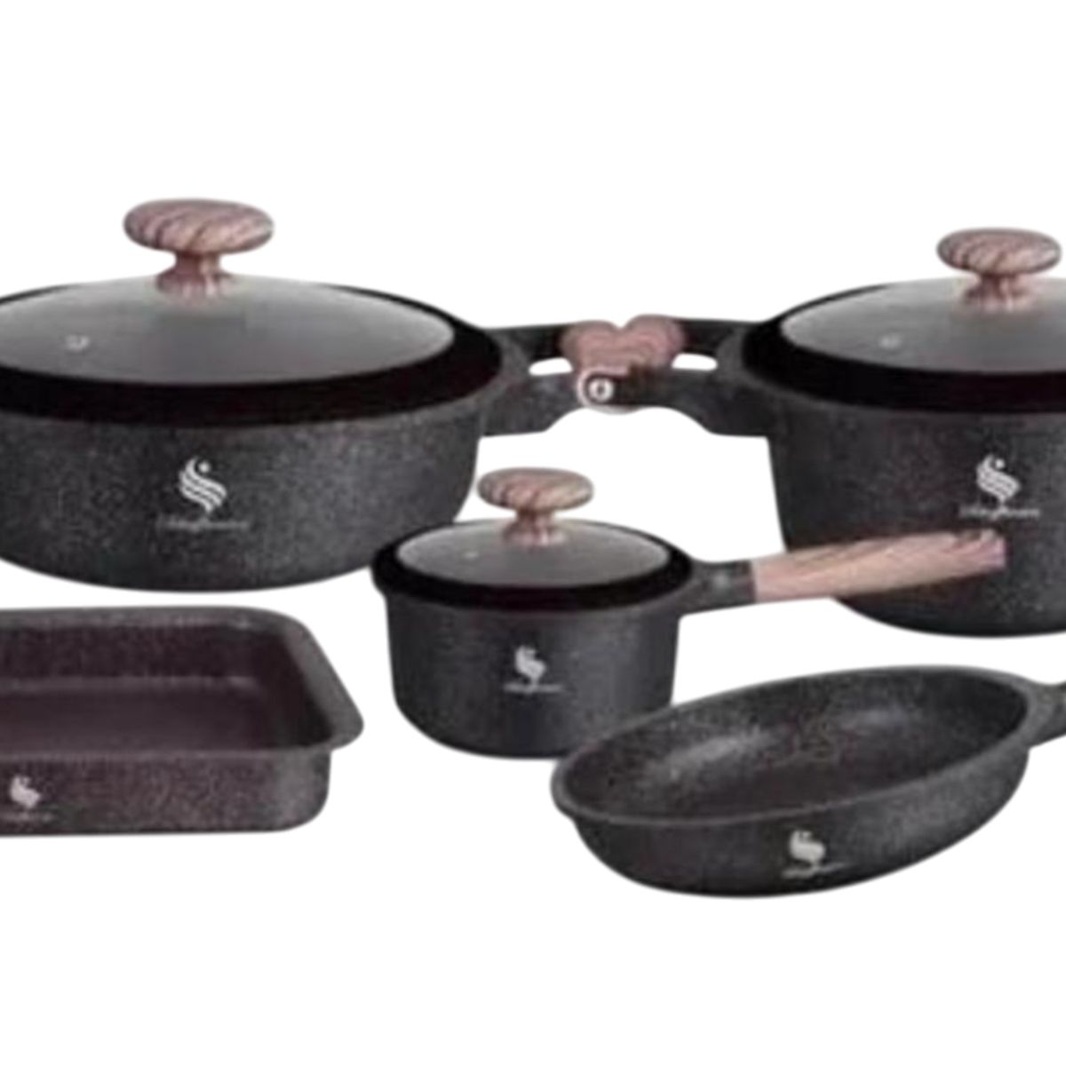 GENERICO - Juego Ollas Schaffhausen 9 Piezas Osaka Bateria En Marmol