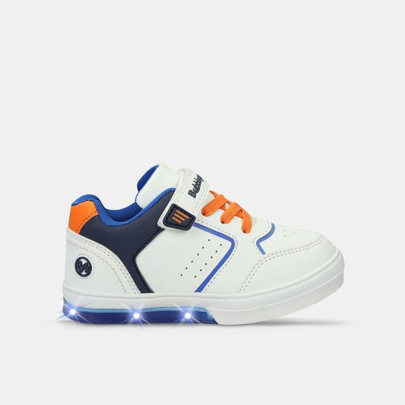 BUBBLE GUMMERS - Tenis Infantil Para Niño Bubblegummers Blanco Teo Neon 22-25