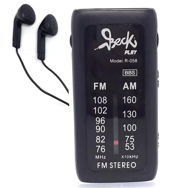 GENERAL - Radio Bolsillo Audifonos AM FM Beck Play BP-R058 Negro