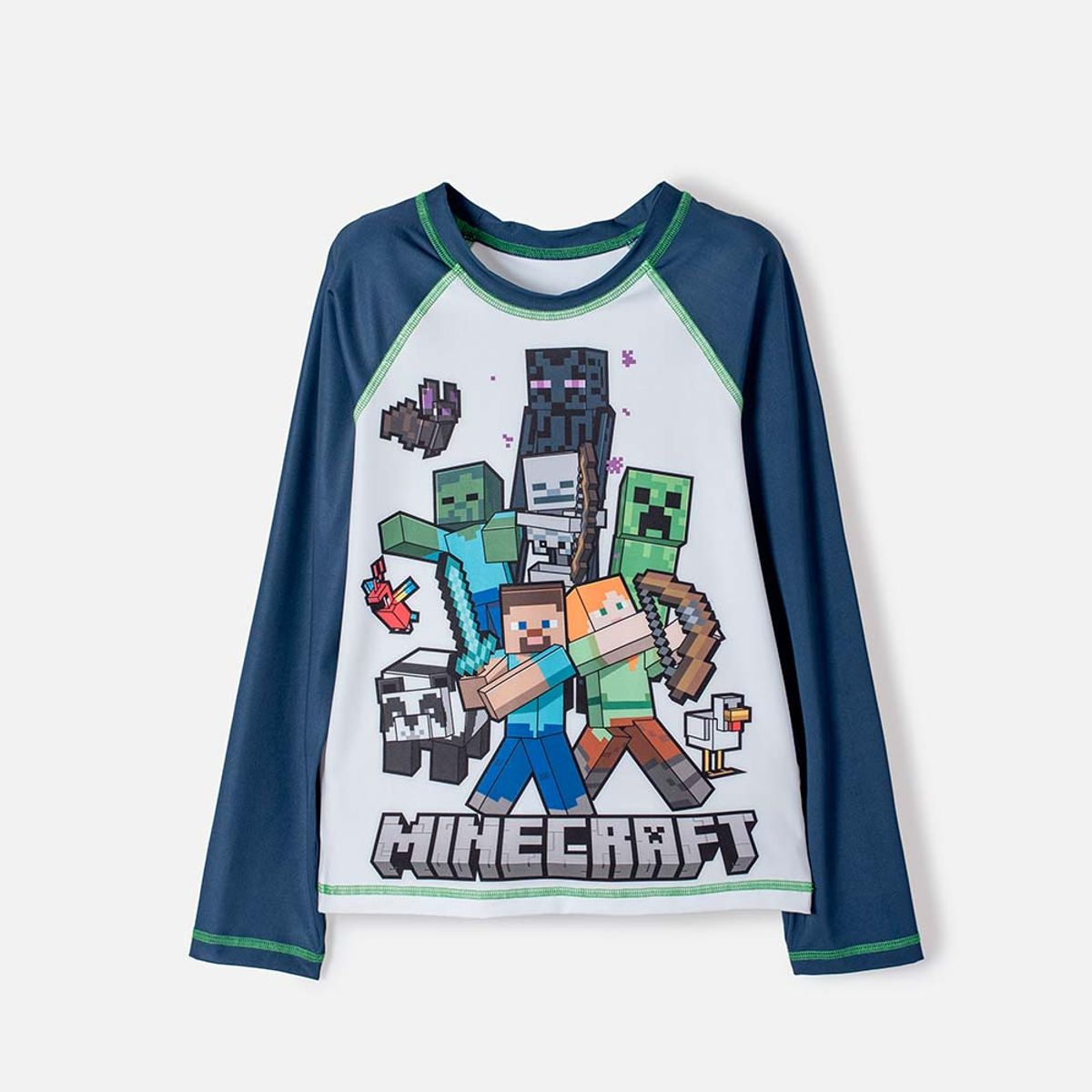 MINECRAFT - Camiseta de baño Minecraft manga larga niño