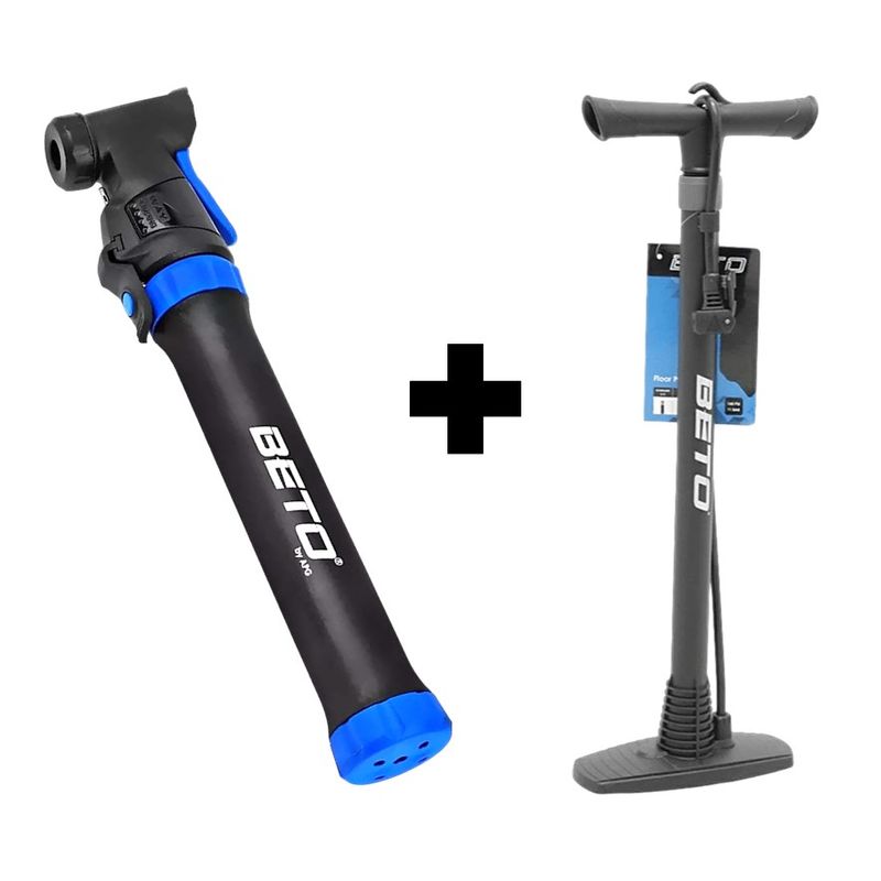 BETO - Inflador Piso y Mini Bicicleta Beto Bomba Aire Mtb Ruta Balo