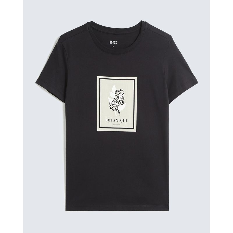 SEVEN SEVEN - Camiseta Para Mujer Manga Corta Cuello Redondo Color Negro Marca Seven Seven #28096357