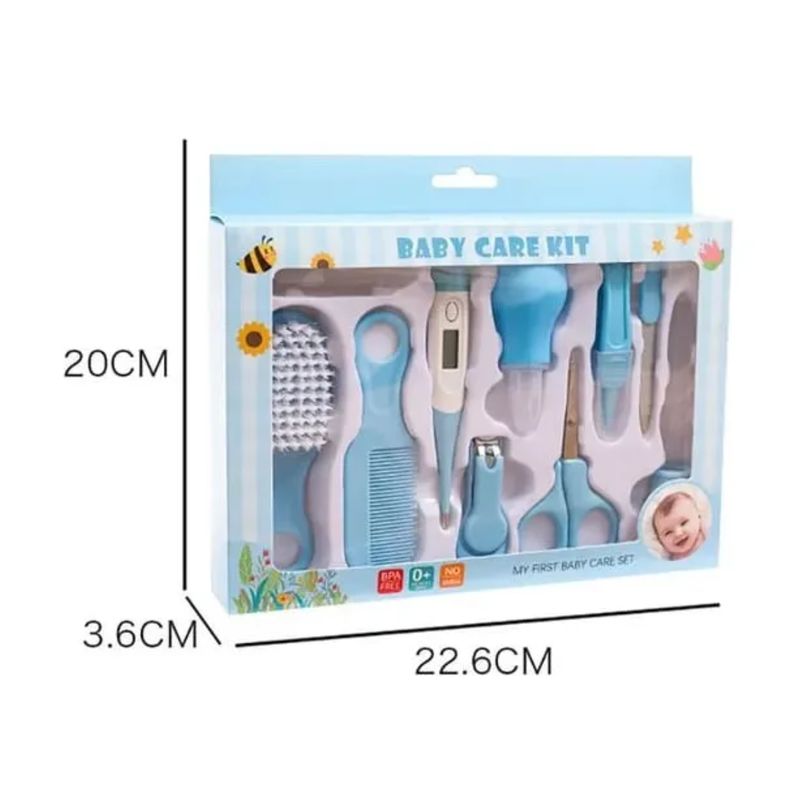 GENERICO - Kit Aseo Para Bebé 10 Piezas Azul Nuevo