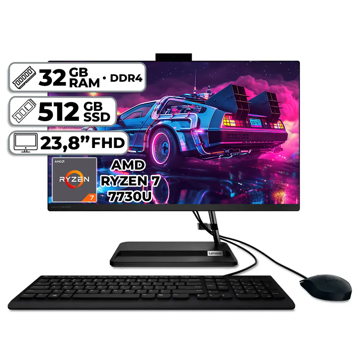 LENOVO - TODO EN UNO LENOVO AMD RYZEN 7-7730U 32GB RAM 512GB SSD 238″ FHD