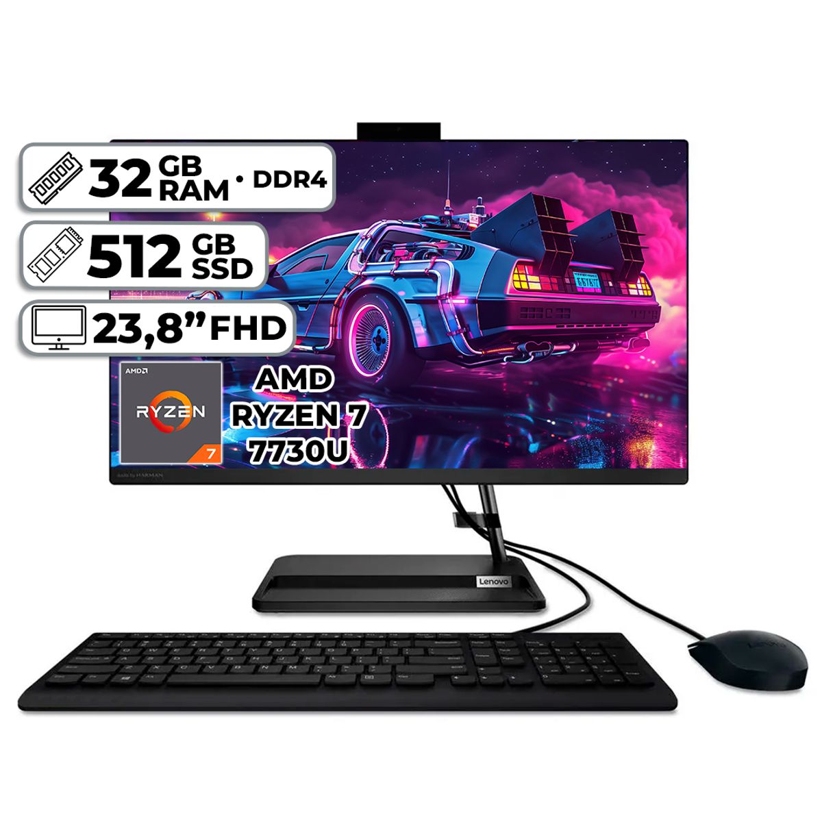 LENOVO - TODO EN UNO LENOVO AMD RYZEN 7-7730U 32GB RAM 512GB SSD 238″ FHD