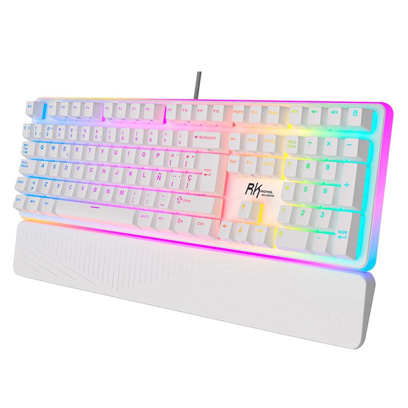  - Teclado Gamer Mecánico Royal Kludge RK918 White RGB Español