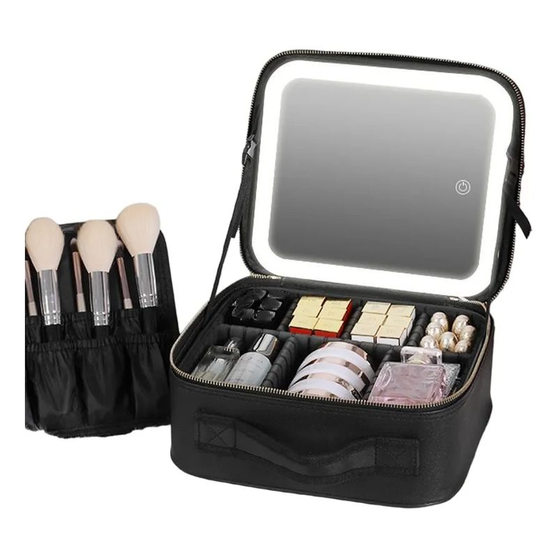 GENERICO - Bolso Organizador Maquillaje Espejo Tocador Luz Led Portátil