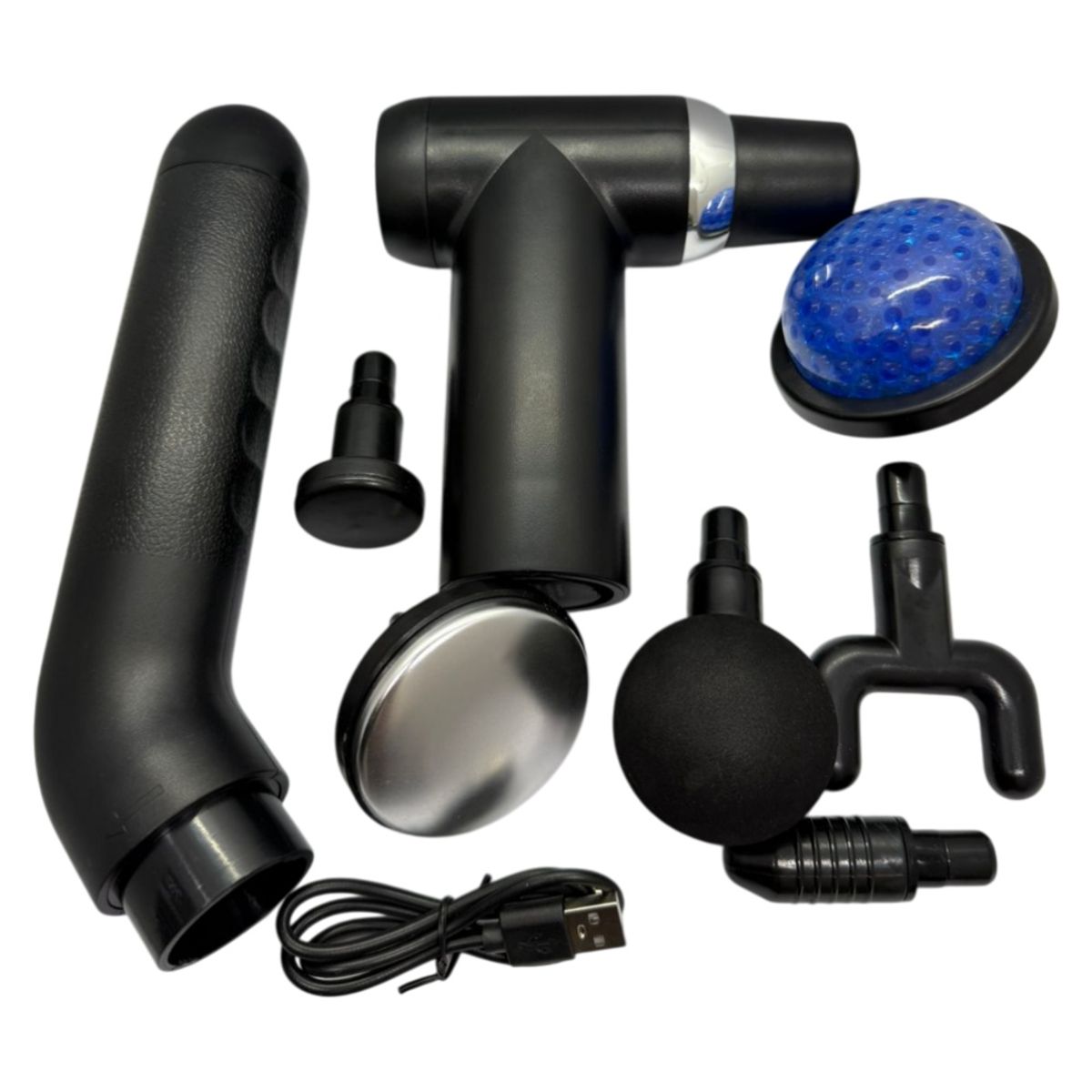 GENERICO - Pistola Masajeador Con Mango Extensor Fascial Gun De Frío Y Calor