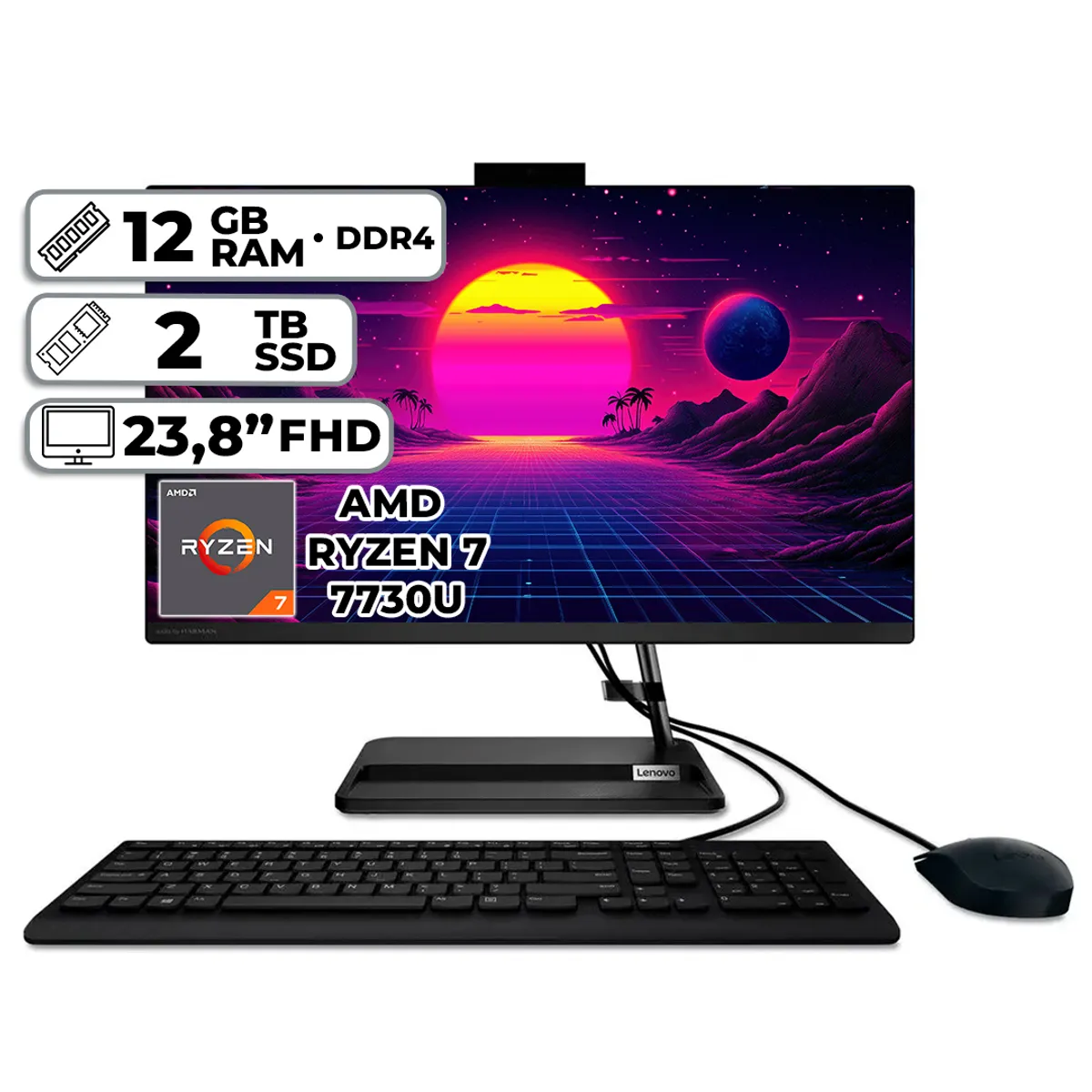 Lenovo - TODO EN UNO LENOVO AMD RYZEN 7-7730U 12GB RAM 2TB SSD 238″ FHD