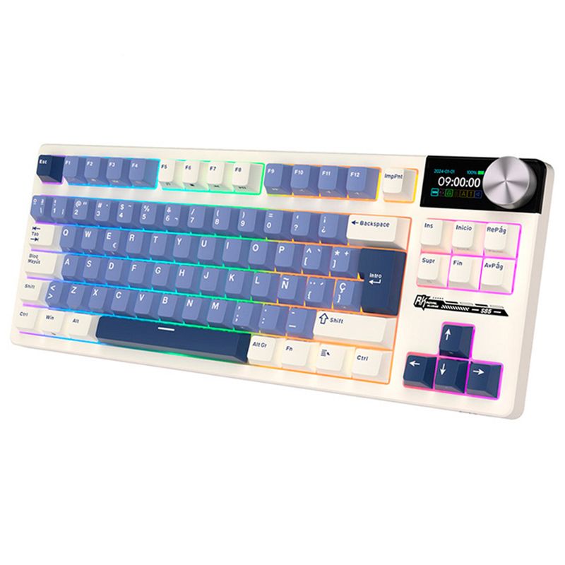  - Teclado Gamer Mecánico Inalámbrico Royal Kludge RKS85 RGB Horizon Blue Español